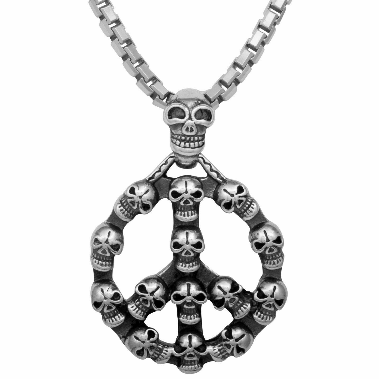 Gothic Totenkopf Anhänger Halskette für Männer aus Sterling Silber 925  Biker Style - .de