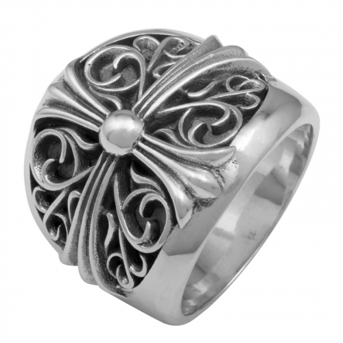 Kreuz Ring Gothic 925er Silber