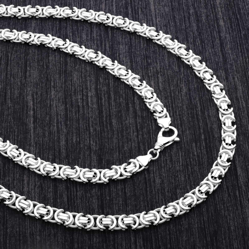 Etruskerkette 8,5mm Königskette Flach Massiv 925 Sterling Silber Halskette Herren - 2.jpg